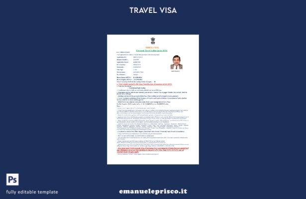 modello di visto India e stile verificato nei formati Word e Pdf, modello di v 2